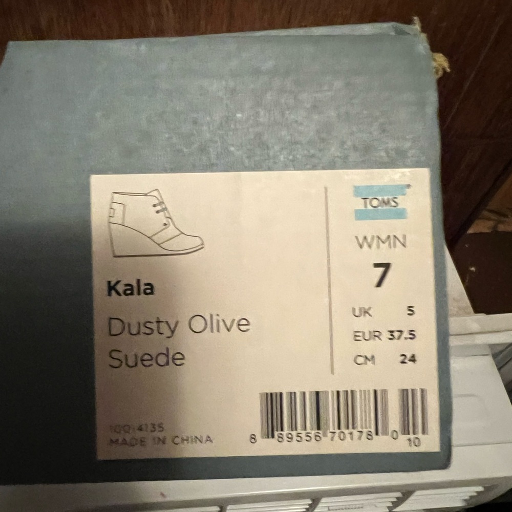 Dusty Olive Suede Toms Wedge